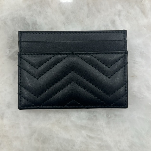 NIB/NWT Gucci Black Marmont Quilted Leather Card Case - Picture 4 of 7